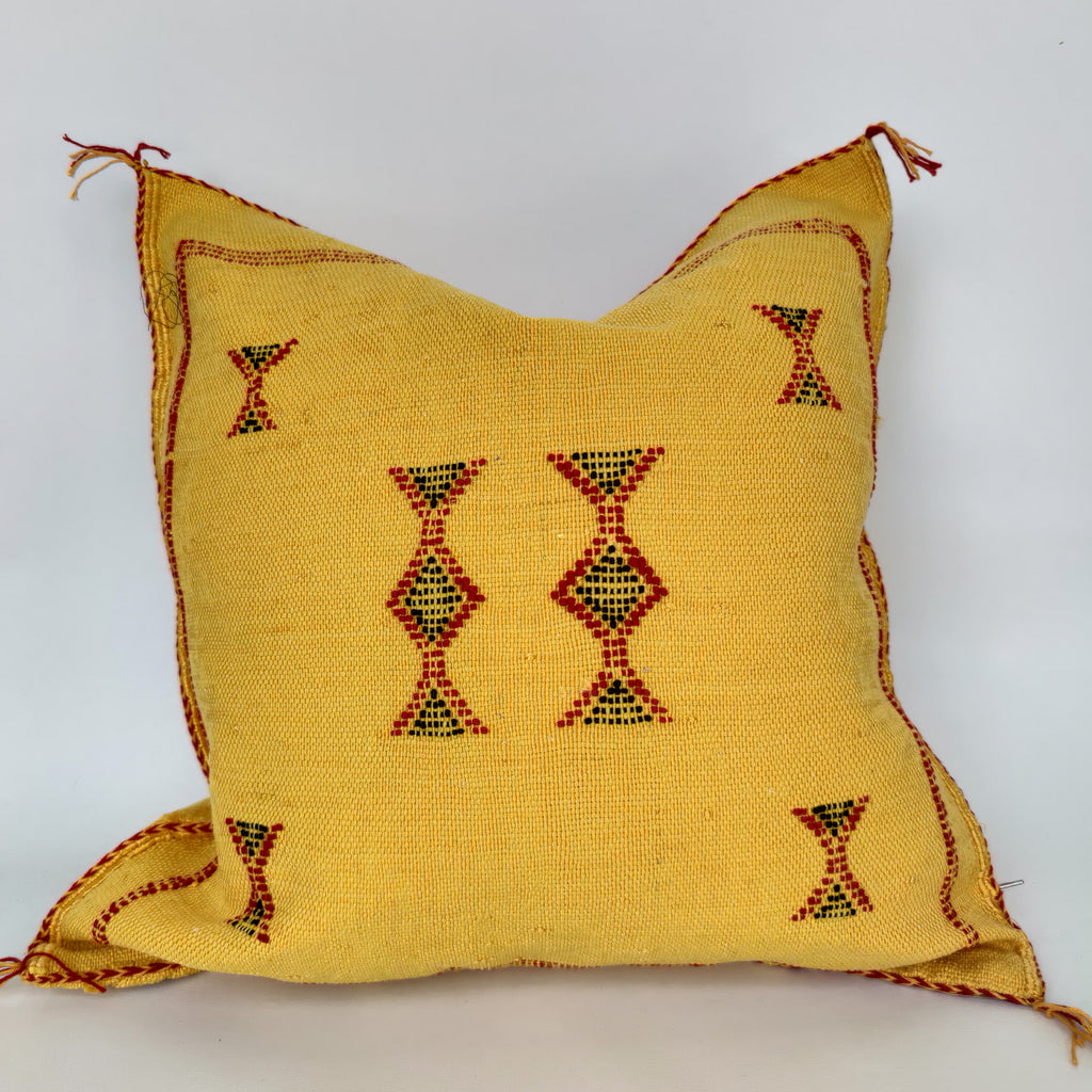 Casablanca Artisan Moroccan Cactus Silk Home Hand-Loomed Vegan Cushion Cover - N