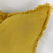 Hazelhurst 100% Pure French Linen Fringed Edge Cushion Square Feather Filled 50cm- Mustard