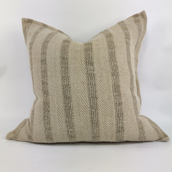 Prato Hand Loomed Rustic Linen Cushion 50cm Square Feather Filled