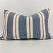Chambry Yarn Dyed Pure French Linen Cushion 40x60cm Lumbar Feather Filled - Blue Red Striped