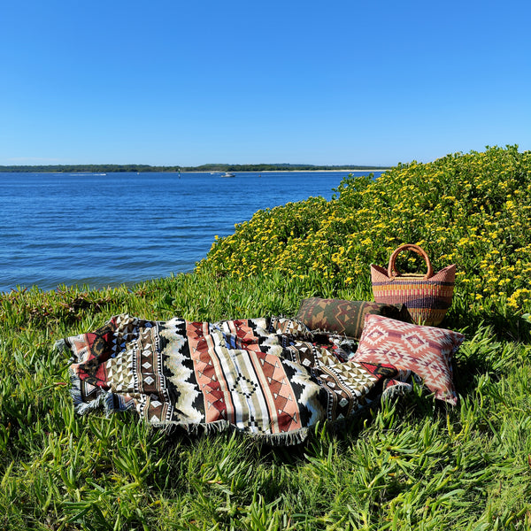 Woven Tapestry Picnic Rug Beach Blanket- Andes Mountain