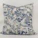 Chinoiserie Oriental Garden Linen Cotton Cushion 60cm Square Feather Filled