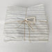 Heavy Weight Agen Pure French Linen Flat Sheet - Black & Warm White Striped