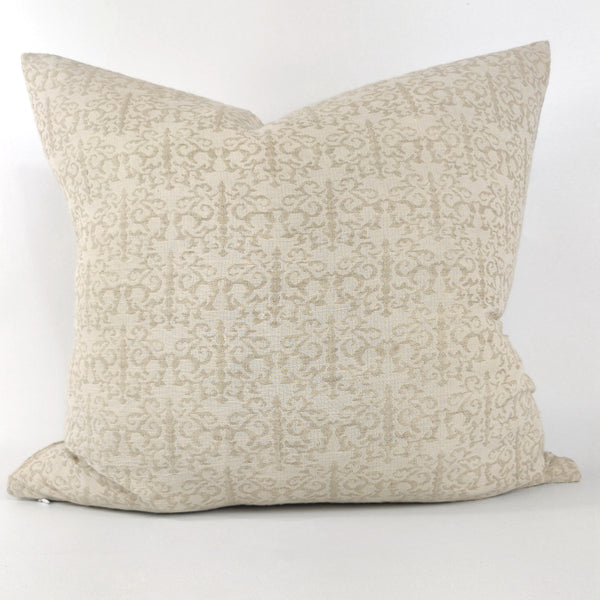 Florence Jacquard Pure French Linen Cotton Cushion Feather Filled 50cm Square