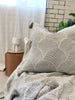 Shell Cotton Linen Yarn Dyed Feather Filled Cushion and Throw