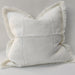 Riviera Heavy Weight Texture French Linen Fringed Edge Cushion Feather Filled 60cm Square- Crystal White