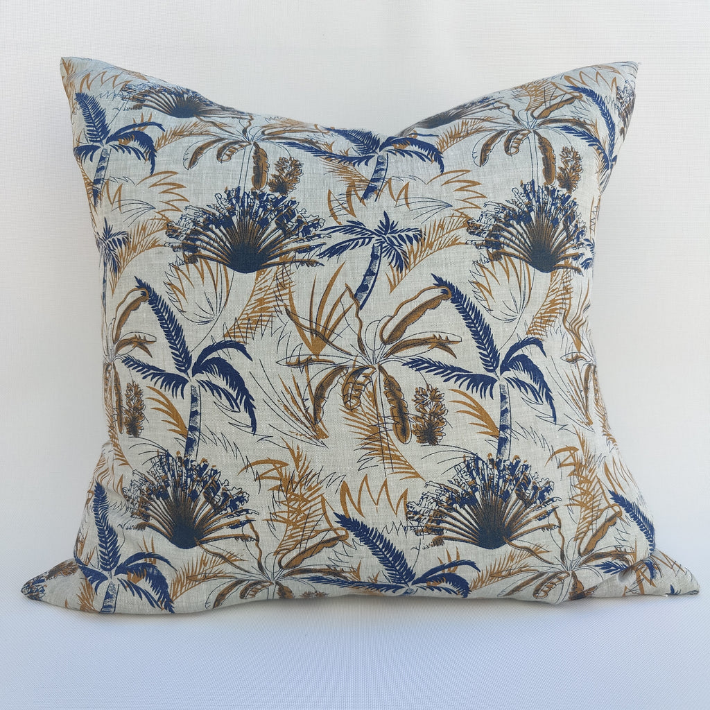 Palm Beach Pure French Linen Cushion Feather Filled 50cm Square