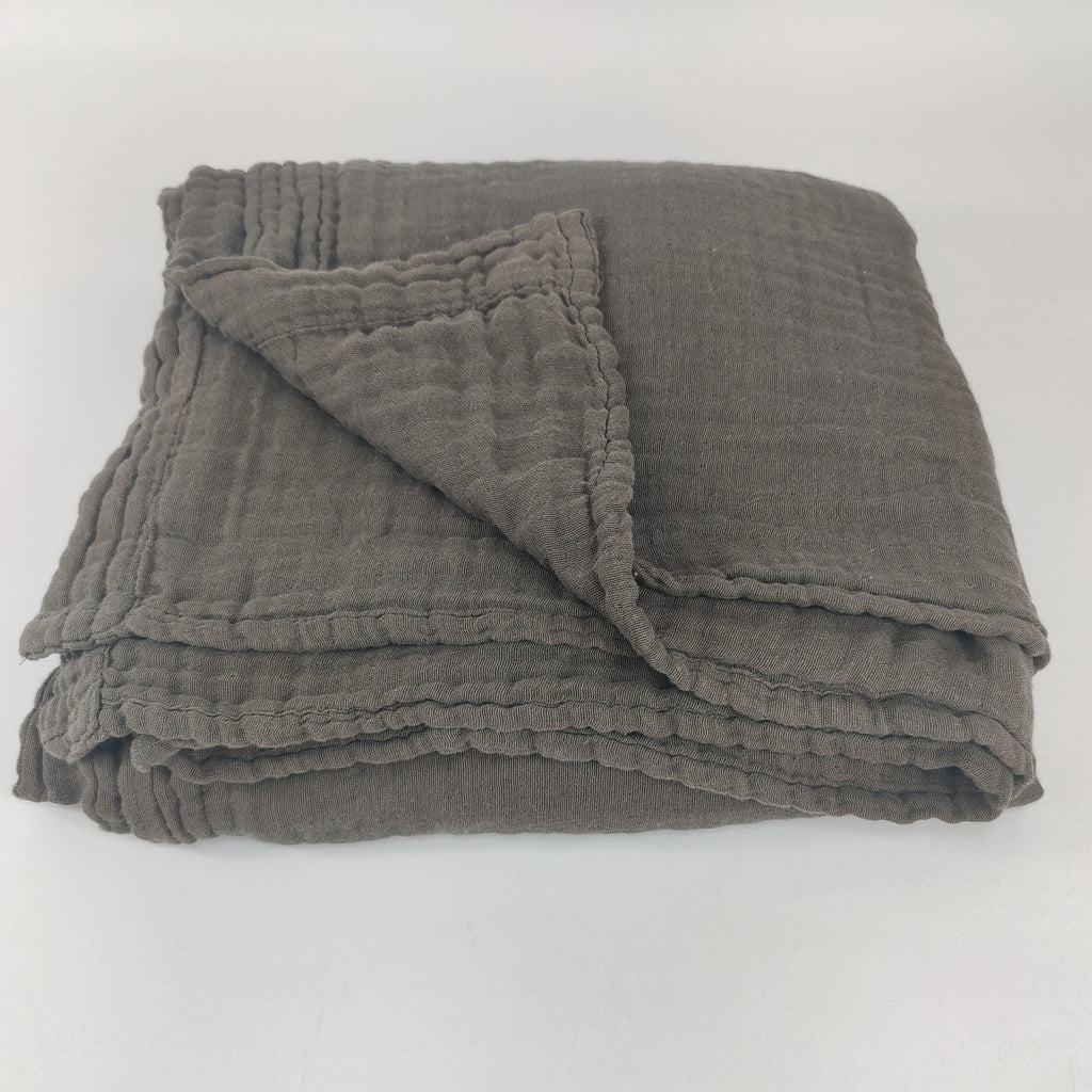 Wabi Sabi Stonewashed Cotton Muslin Massive Throw & Bedcover 230cmx200cm - Chocalate