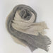 Ripple Effect Texture Two Tone French Linen Scarf - Latte & Grey