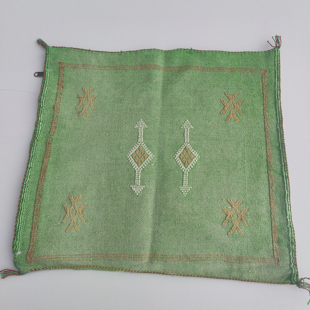 Casablanca Artisan Moroccan Cactus Silk Home Hand-Loomed Vegan Cushion Cover