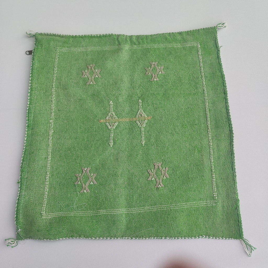 Casablanca Artisan Moroccan Cactus Silk Home Hand-Loomed Vegan Cushion Cover