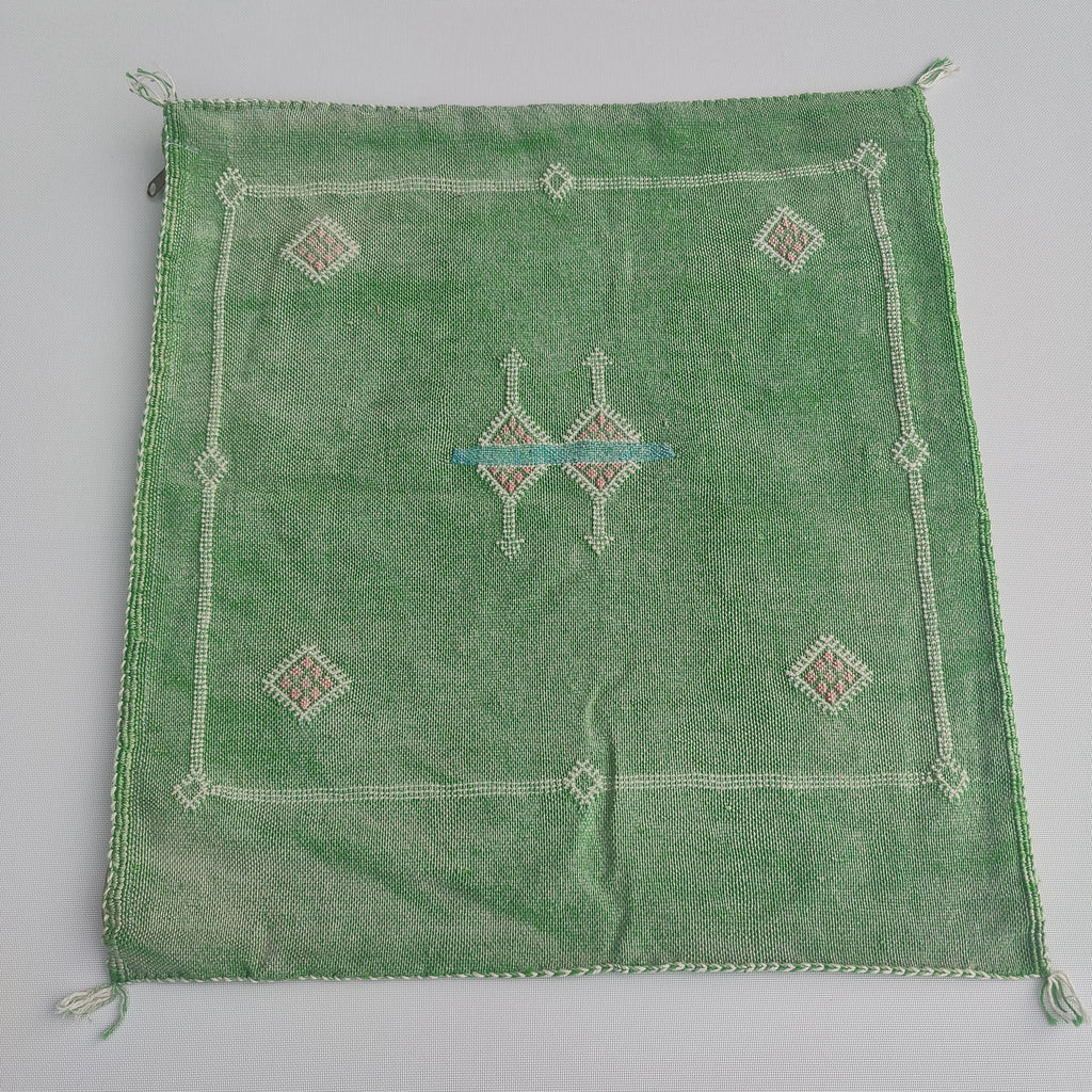 Casablanca Artisan Moroccan Cactus Silk Home Hand-Loomed Vegan Cushion Cover