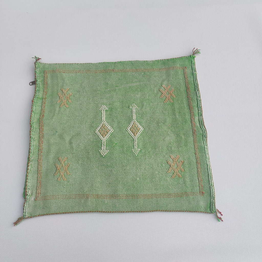 Casablanca Artisan Moroccan Cactus Silk Home Hand-Loomed Vegan Cushion Cover