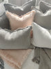 Matera Stonewashed Heavy Weight French Linen Cushion 50cm Square Feather Filled - Limestone