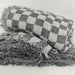 Matera Knitted French Linen Massive Throw & Bed Cover 220x210cm - Monochrome Check