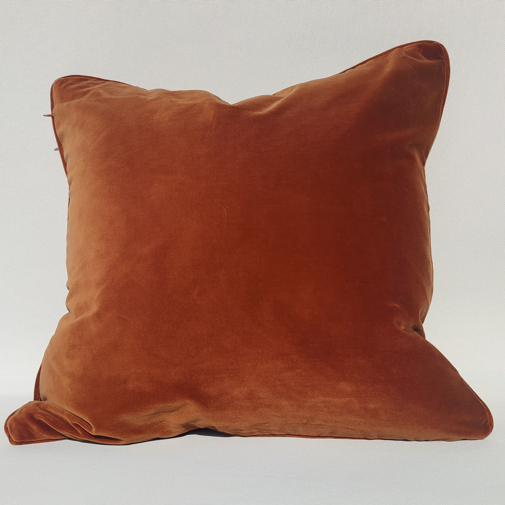 Waratah Luxe Velvet Cushion Square - Terracotta