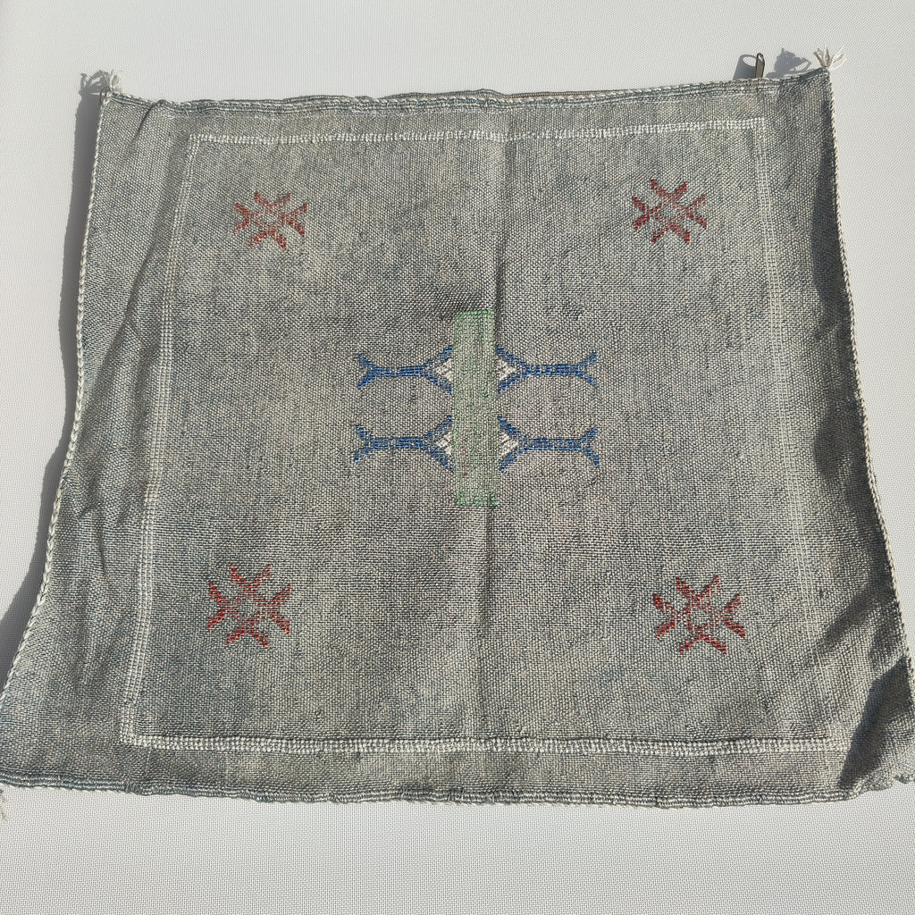 Casablanca Artisan Moroccan Cactus Silk Home Hand-Loomed Vegan Cushion Cover