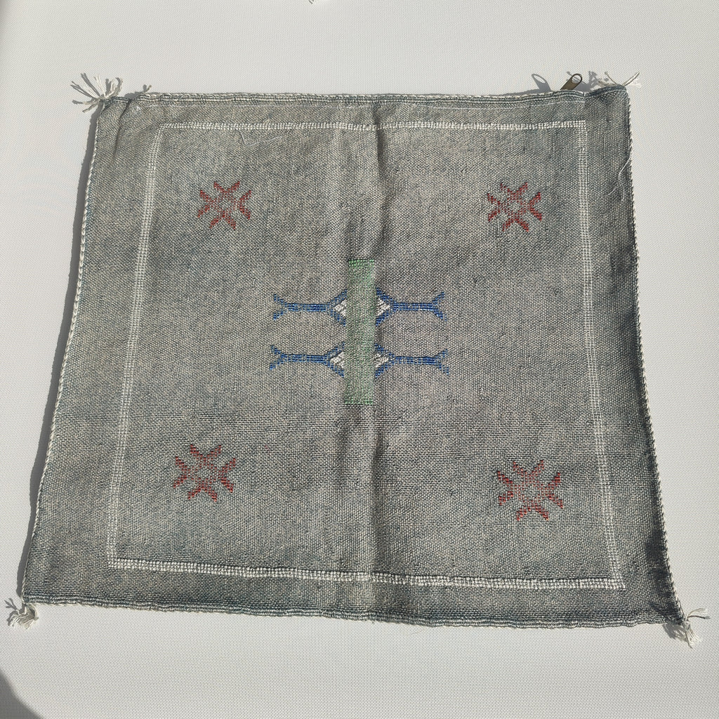 Casablanca Artisan Moroccan Cactus Silk Home Hand-Loomed Vegan Cushion Cover