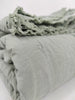 Sandarne 100% Pure French Linen Quilted Bed Cover - Mint Green