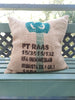 Up Cycling Worldwide Coffee Bean Bag Rustic Cushion 60cm Square- Indonesia