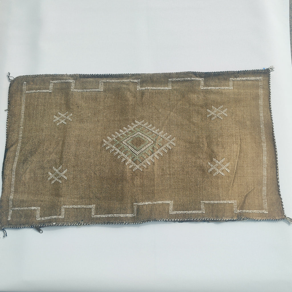 Casablanca Artisan Moroccan Cactus Silk Home Hand-Loomed Vegan Cushion Lumbar