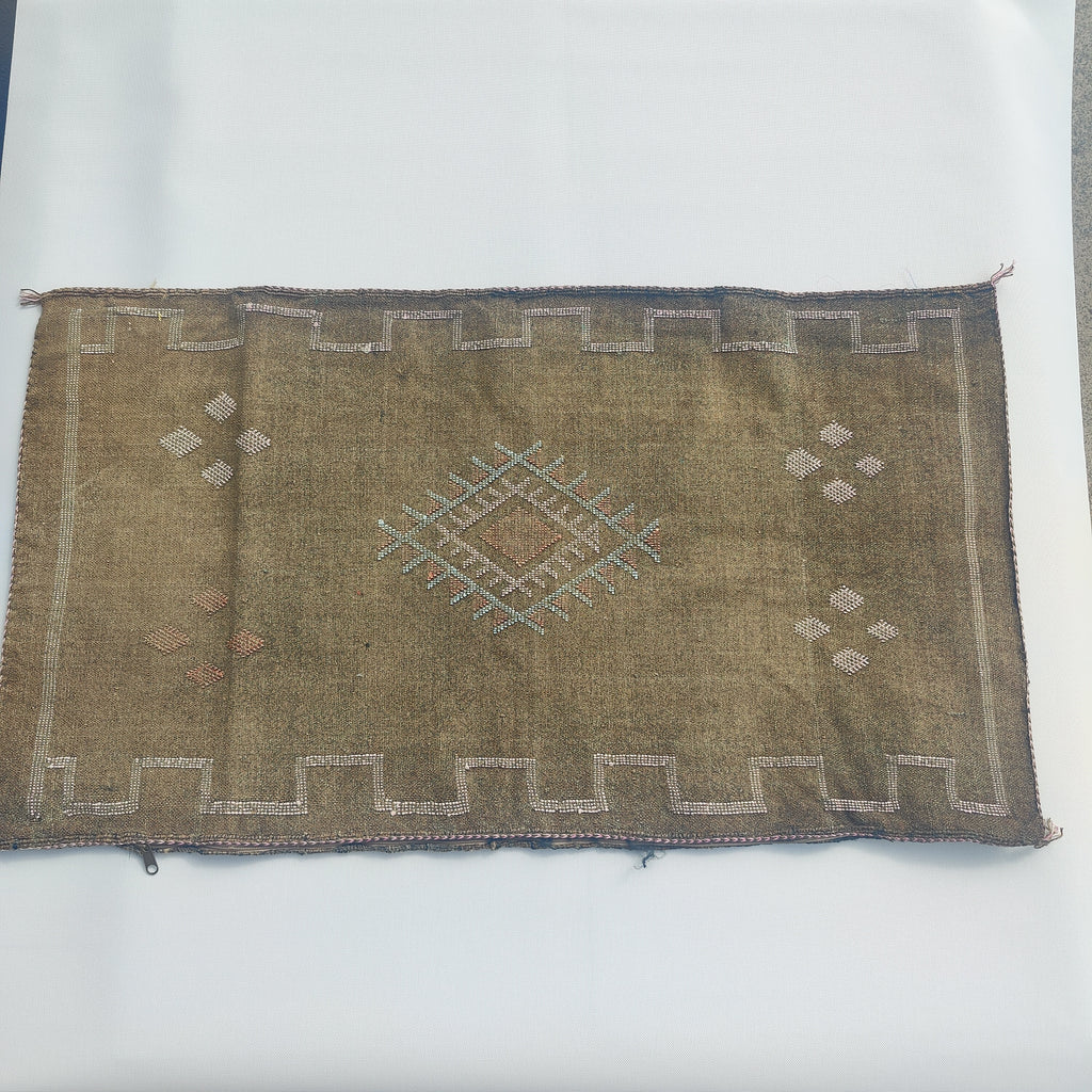 Casablanca Artisan Moroccan Cactus Silk Home Hand-Loomed Vegan Cushion Lumbar