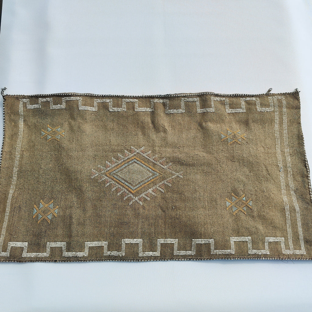 Casablanca Artisan Moroccan Cactus Silk Home Hand-Loomed Vegan Cushion Lumbar