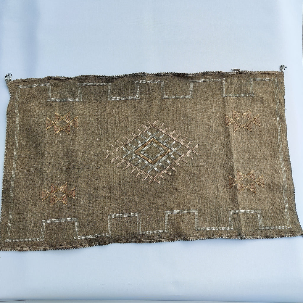 Casablanca Artisan Moroccan Cactus Silk Home Hand-Loomed Vegan Cushion Lumbar
