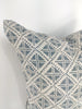 The Northern Seas Slate Grey Artisan Block Printed Heavy Weight Pure French Linen Cushion 55cm Square