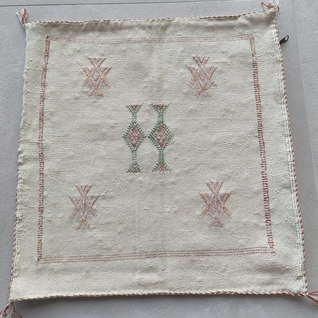 Casablanca Artisan Moroccan Cactus Silk Home Hand-Loomed Vegan Cushion Cover