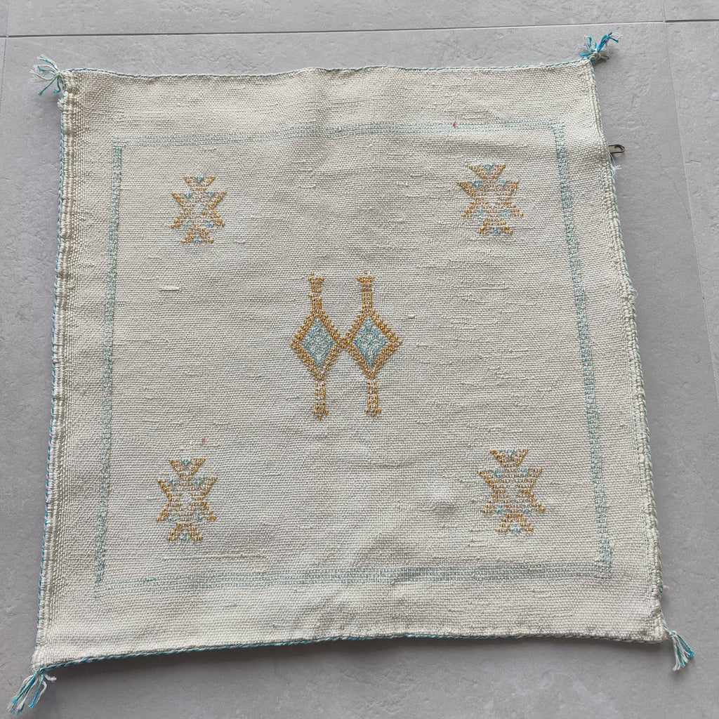 Casablanca Artisan Moroccan Cactus Silk Home Hand-Loomed Vegan Cushion Cover