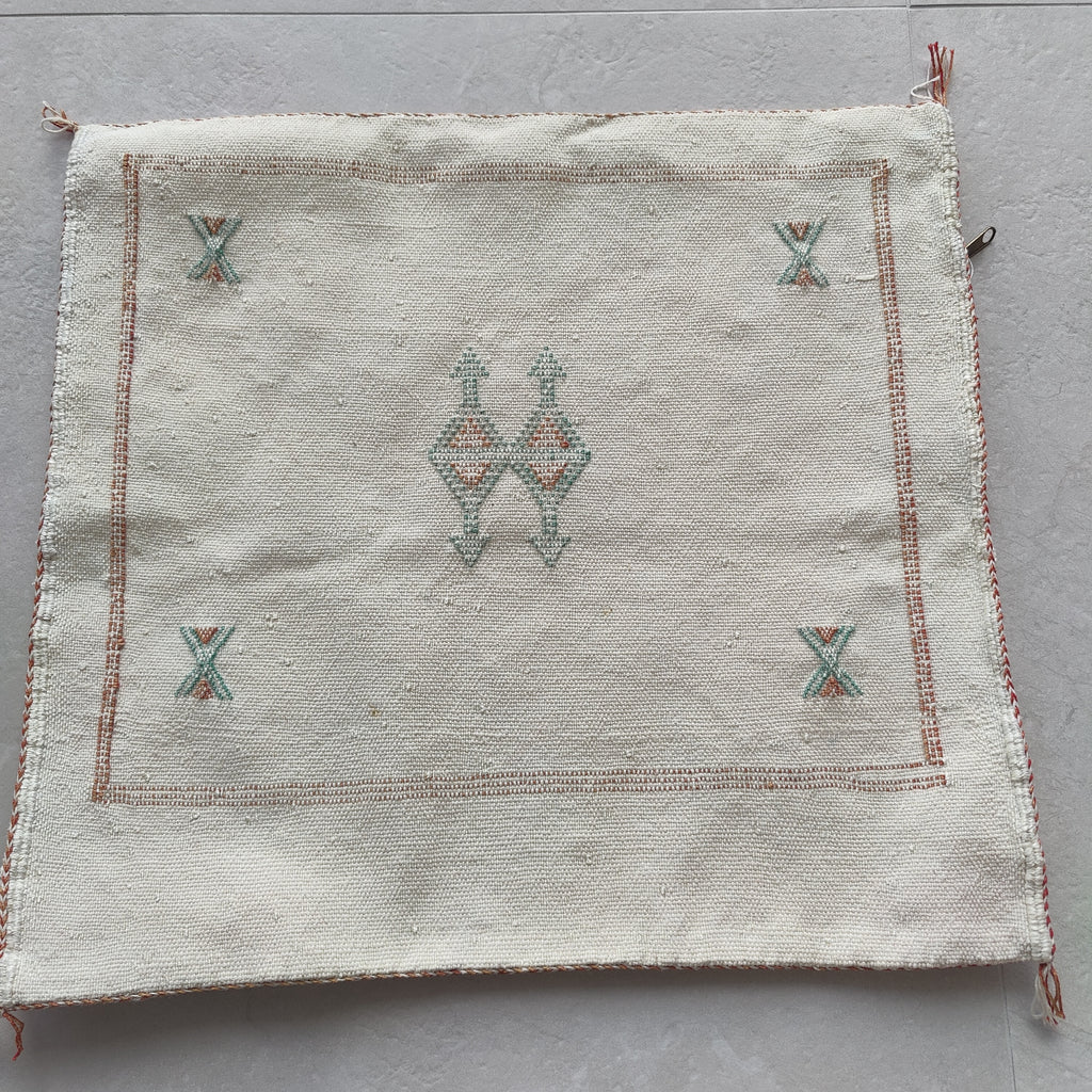 Casablanca Artisan Moroccan Cactus Silk Home Hand-Loomed Vegan Cushion Cover