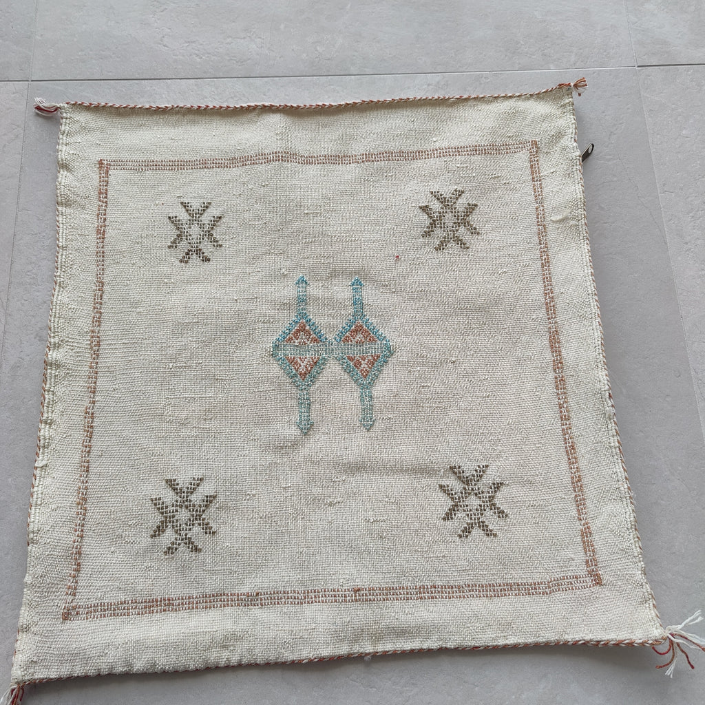Casablanca Artisan Moroccan Cactus Silk Home Hand-Loomed Vegan Cushion Cover