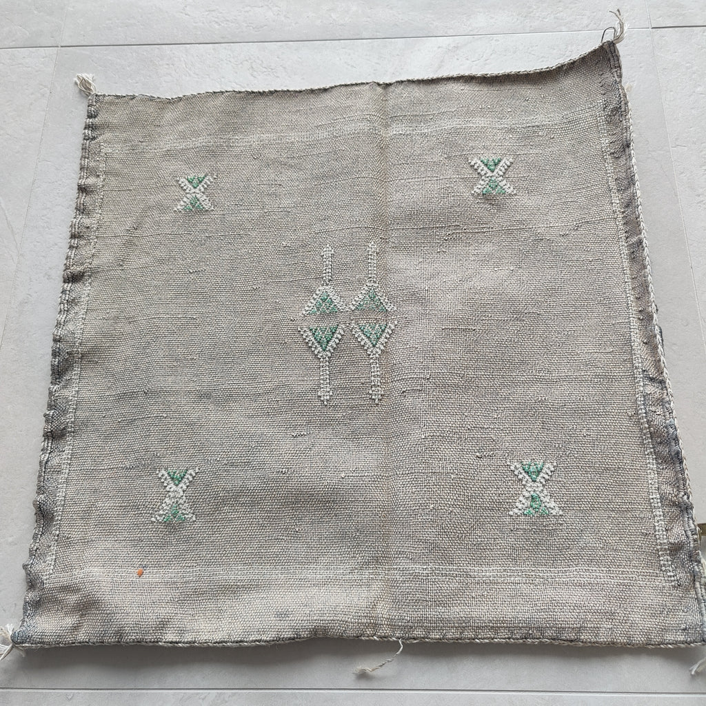 Casablanca Artisan Moroccan Cactus Silk Home Hand-Loomed Vegan Cushion Cover