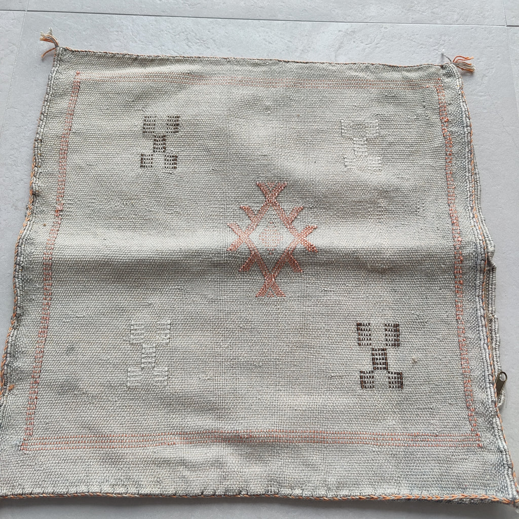 Casablanca Artisan Moroccan Cactus Silk Home Hand-Loomed Vegan Cushion Cover
