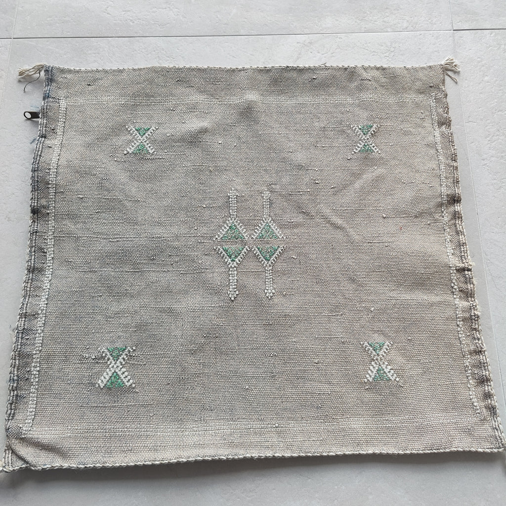 Casablanca Artisan Moroccan Cactus Silk Home Hand-Loomed Vegan Cushion Cover