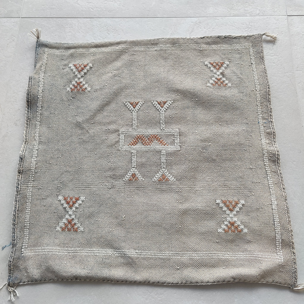 Casablanca Artisan Moroccan Cactus Silk Home Hand-Loomed Vegan Cushion Cover
