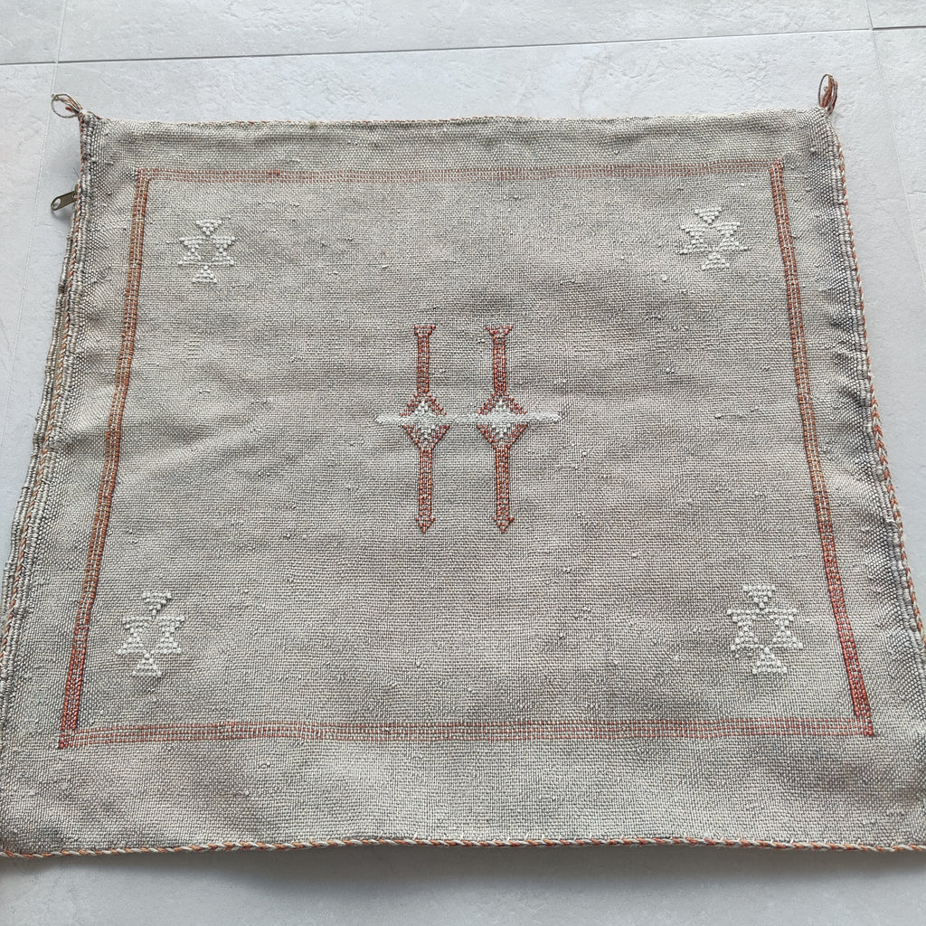 Casablanca Artisan Moroccan Cactus Silk Home Hand-Loomed Vegan Cushion Cover