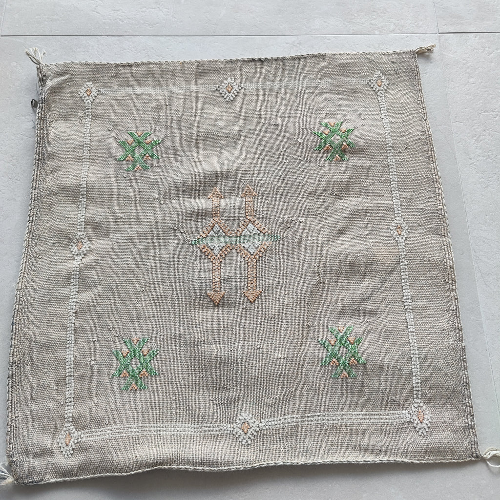 Casablanca Artisan Moroccan Cactus Silk Home Hand-Loomed Vegan Cushion Cover