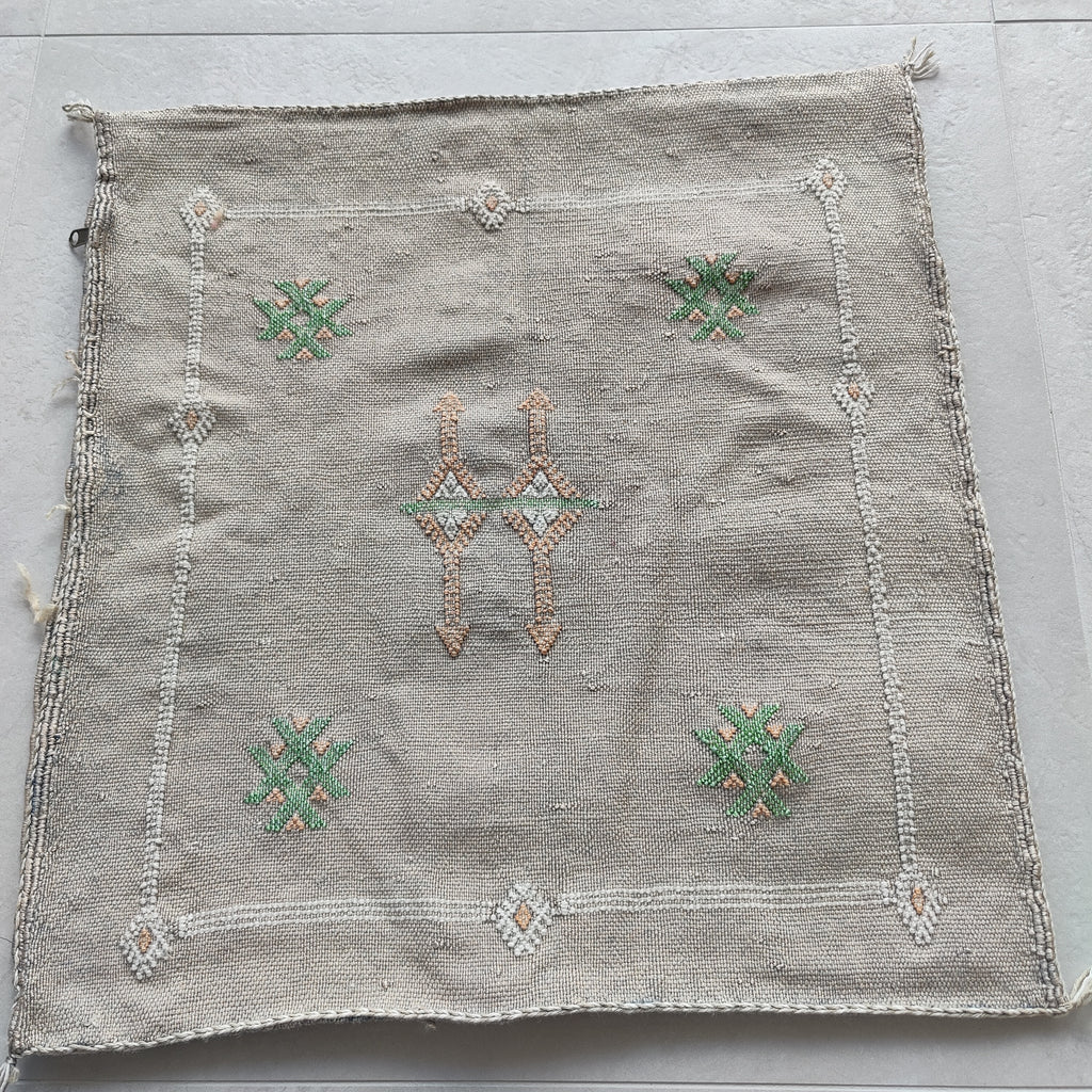 Casablanca Artisan Moroccan Cactus Silk Home Hand-Loomed Vegan Cushion Cover