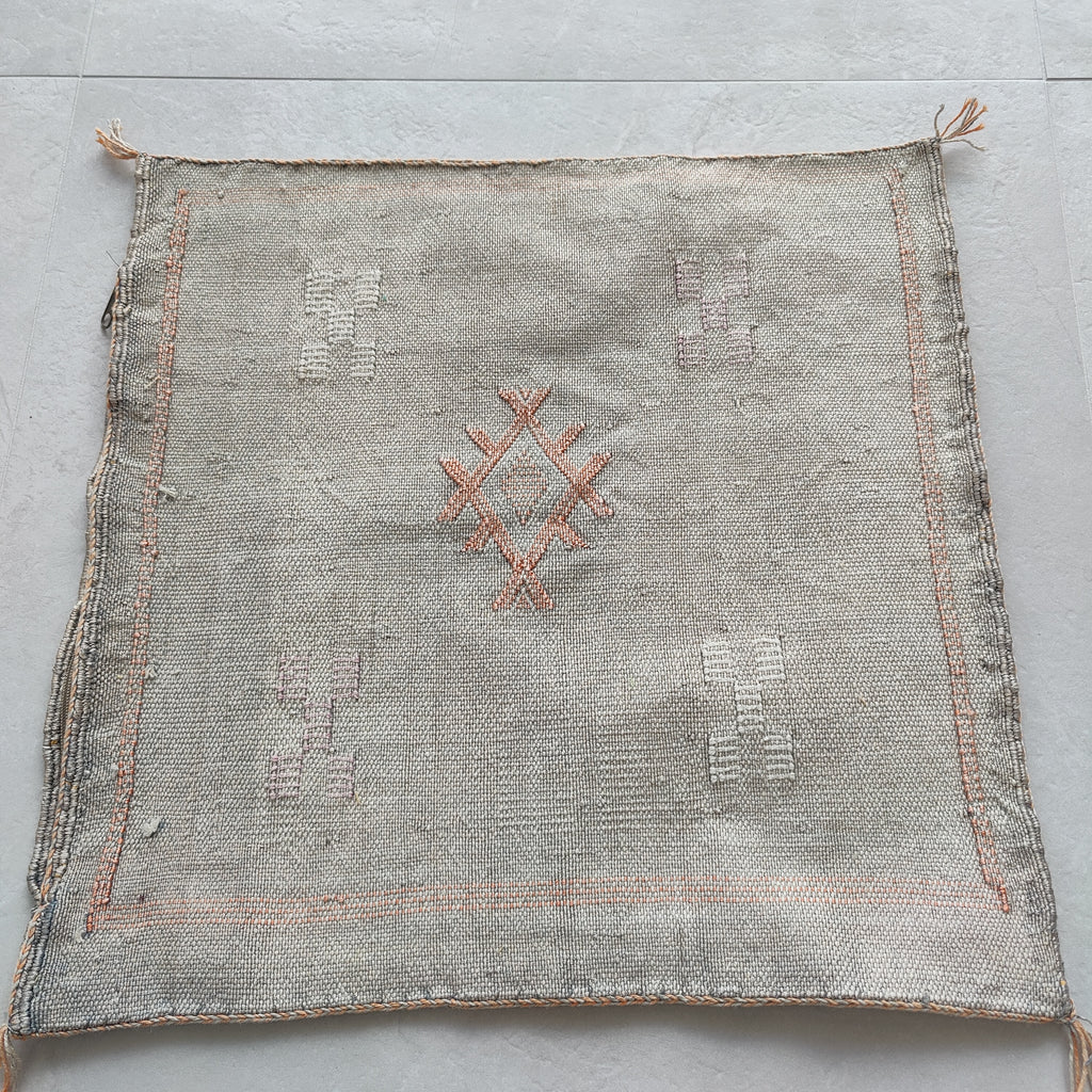 Casablanca Artisan Moroccan Cactus Silk Home Hand-Loomed Vegan Cushion Cover