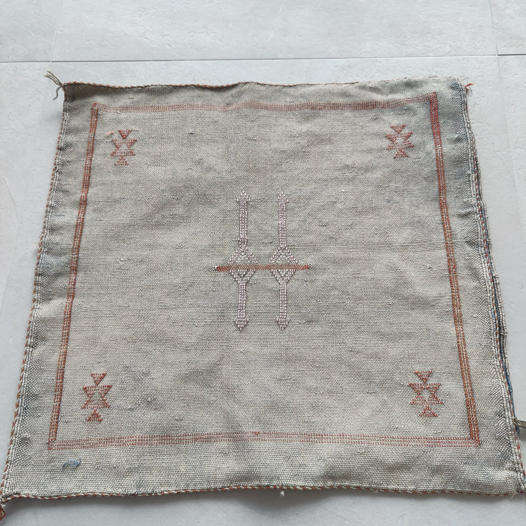 Casablanca Artisan Moroccan Cactus Silk Home Hand-Loomed Vegan Cushion Cover