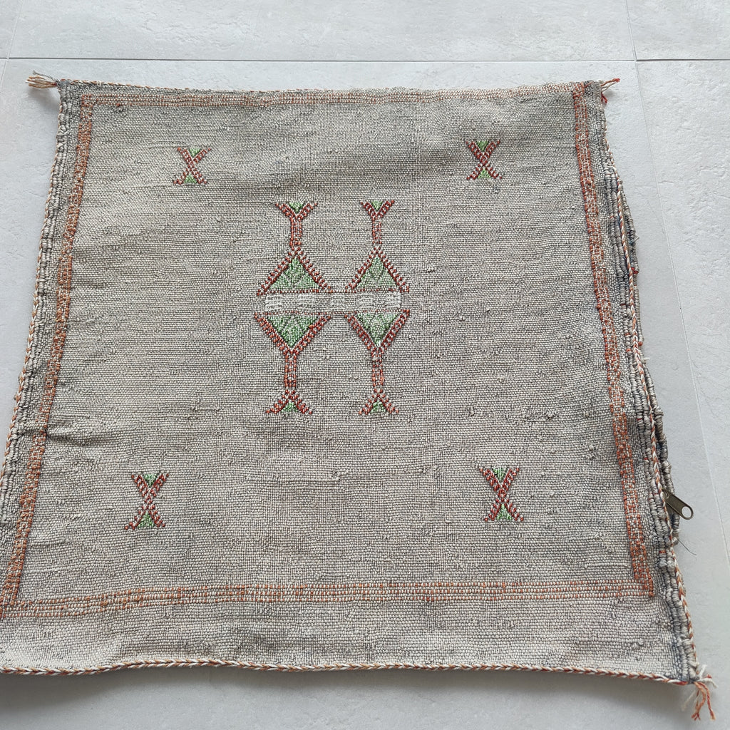 Casablanca Artisan Moroccan Cactus Silk Home Hand-Loomed Vegan Cushion Cover