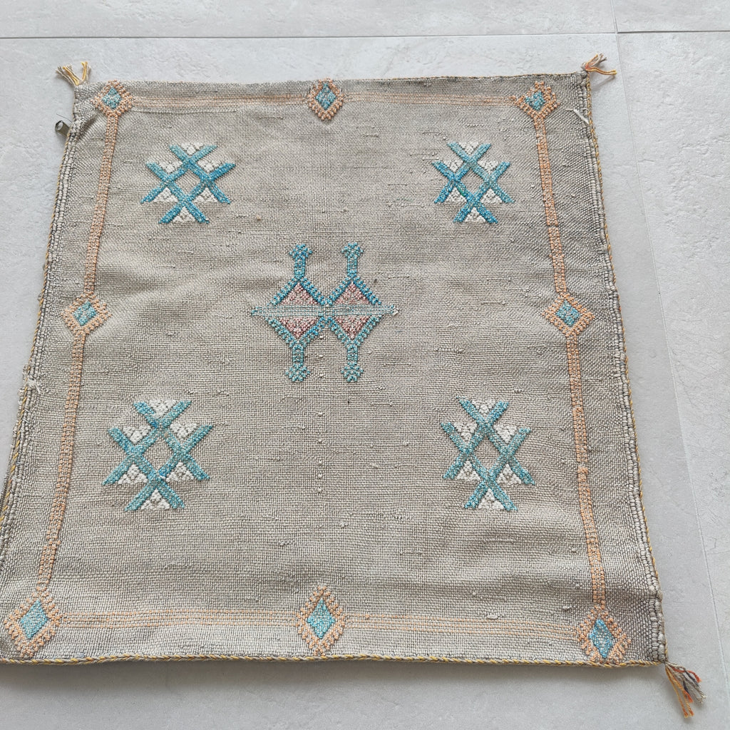 Casablanca Artisan Moroccan Cactus Silk Home Hand-Loomed Vegan Cushion Cover