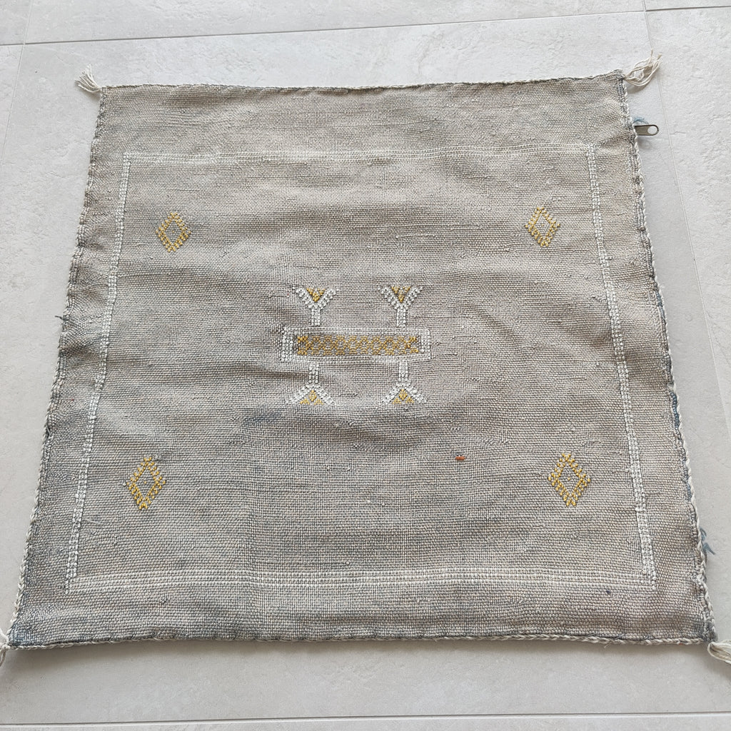 Casablanca Artisan Moroccan Cactus Silk Home Hand-Loomed Vegan Cushion Cover