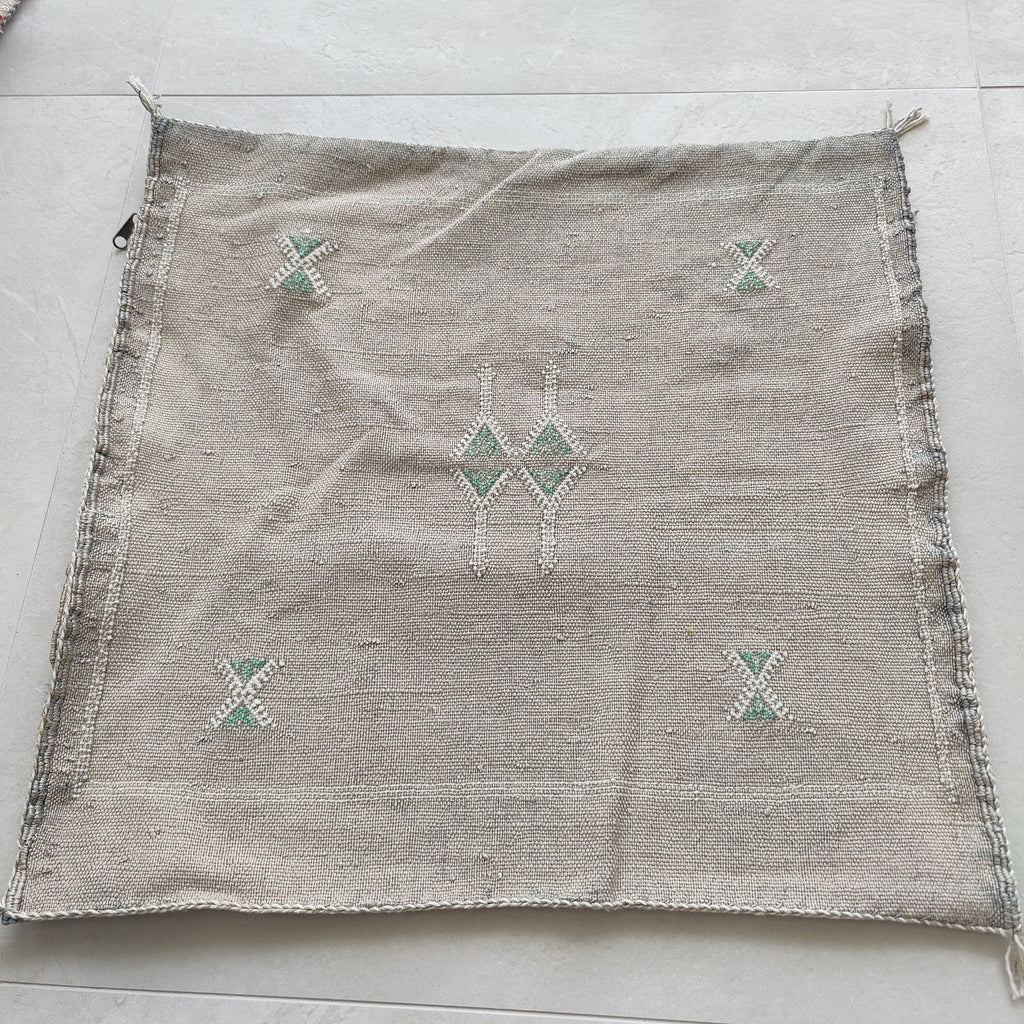 Casablanca Artisan Moroccan Cactus Silk Home Hand-Loomed Vegan Cushion Cover