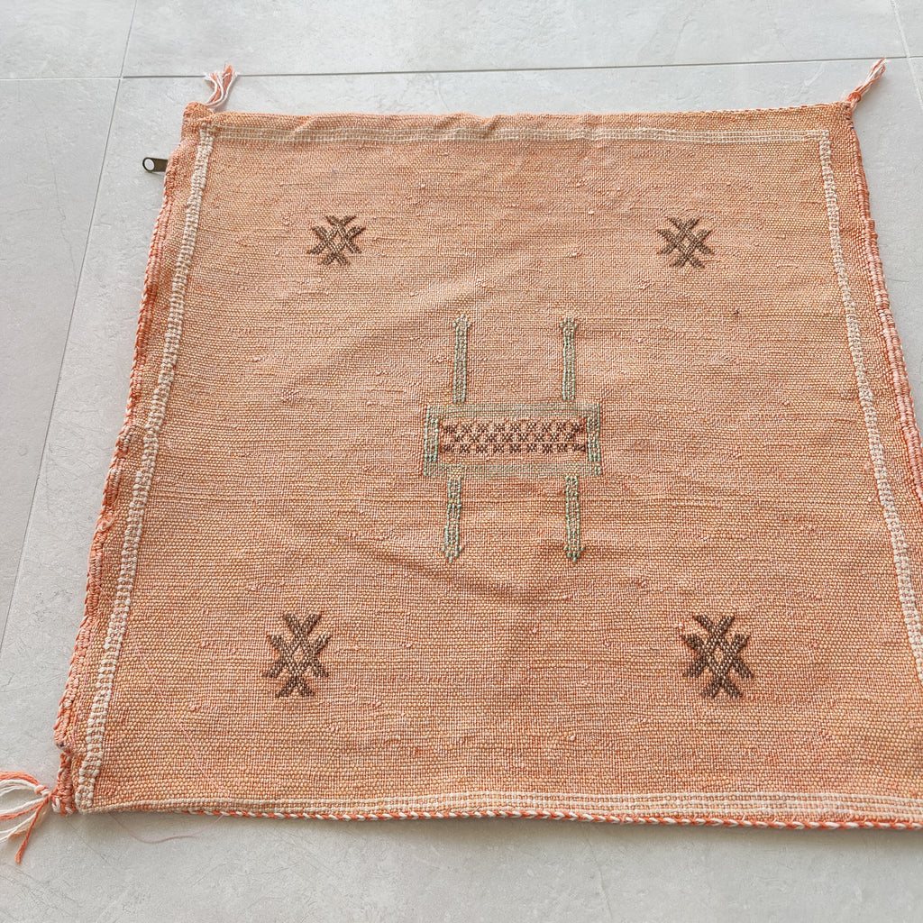 Casablanca Artisan Moroccan Cactus Silk Home Hand-Loomed Vegan Cushion Cover