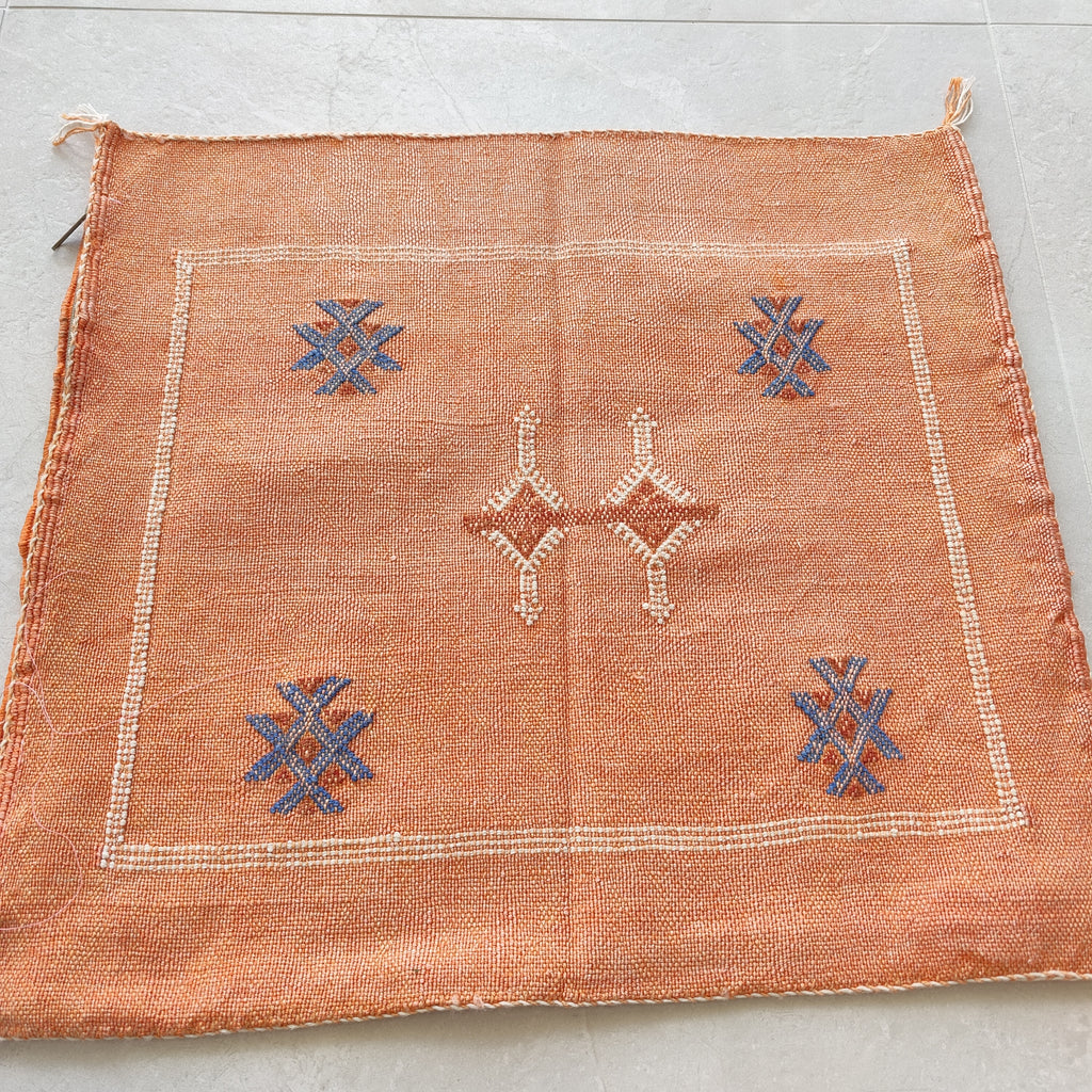 Casablanca Artisan Moroccan Cactus Silk Home Hand-Loomed Vegan Cushion Cover