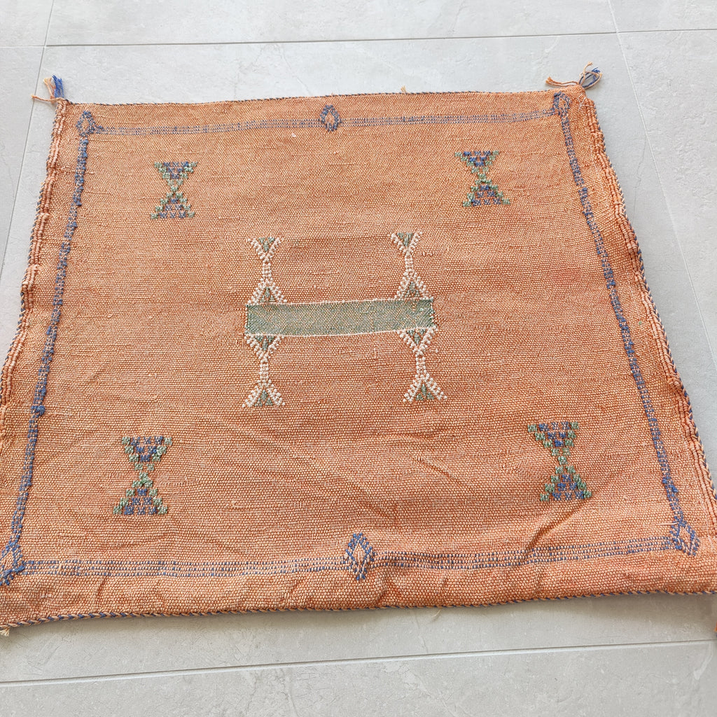 Casablanca Artisan Moroccan Cactus Silk Home Hand-Loomed Vegan Cushion Cover