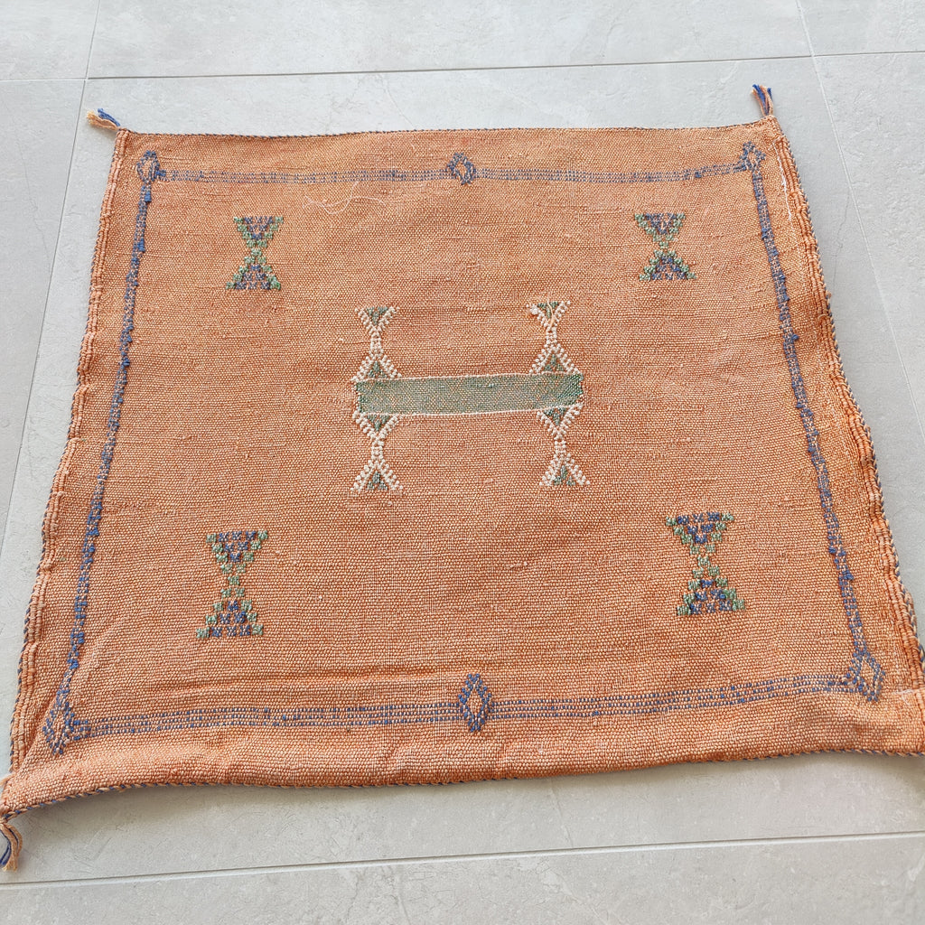 Casablanca Artisan Moroccan Cactus Silk Home Hand-Loomed Vegan Cushion Cover